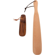 Conjunto de chifre de sapato de madeira de 2pcs com alça longa para idosos e mulheres grávidas