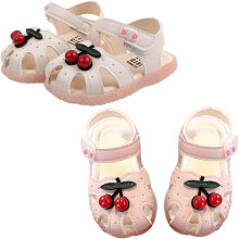 Kinder-Sommersandalen, atmungsaktive Sohle, Kirschmuster, weiche Sohle, Cartoon-Design