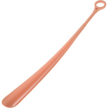Tragbarer Schuhanzieher aus Kunststoff mit langem Griff, einfach zu bedienende Anziehhilfe für Senioren zu Hause, in Rosa