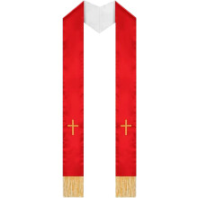 Bordado Double-Sided Cross Tassel Clergy Stole 53 Reversível Pastor Xale f