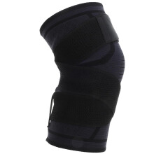 Verstellbare schwarze elastische Kniebandage mit Schultergurt
