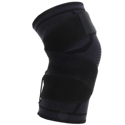 Verstellbare schwarze elastische Kniebandage mit Schultergurt
