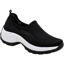 Women’s Outdoor Hiking Cushion Sneakers Breathable Quick-Dry Mesh Non-Slip Running Shoes Black Size 38 Suitable for Seasons