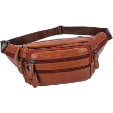 Herren Outdoor-Sport-Umhängetasche aus echtem Leder, Crossbody-Schulterrucksack, Brusttasche