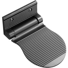 Pedal reposapiés de ducha plegable antideslizante de aleación de aluminio para montaje en pared, color negro.