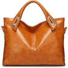 Lederschultertasche für Damen im Vintage-Stil, Crossbody-Tasche, Hobo-Tasche, Lederhandtasche, gewachst