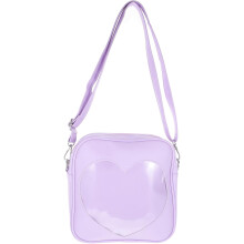 Tragbare Schultertasche mit Herzmuster für Damen, transparente Umhängetasche aus PU