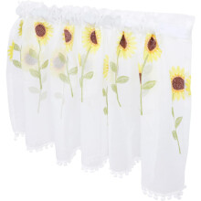 Kurze weiße Polyester-Fenstergardine, Halbgardine für die Heimdekoration, staubabweisend