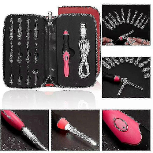 11in1 Led Lighted Crochet Hook Knitting Needles Set Usb Rechargeable Weave Tools 1