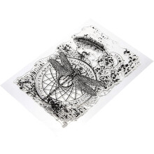 Tampon en silicone libellule pour scrapbooking et loisirs créatifs, tampon réutilisable avec fond insecte