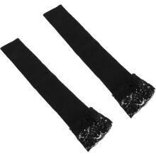 par dame svarte blonder armvarmere elegante fingerløse strikkede ermer