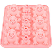 Ensemble de 11 moules à pâtisserie en silicone rose en forme de grenouille pour la décoration de chocolats, de bonbons et de gâteaux