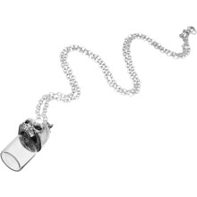 Halskette mit Asche-Totenkopf-Anhänger aus Glas – Erinnerungsstück
