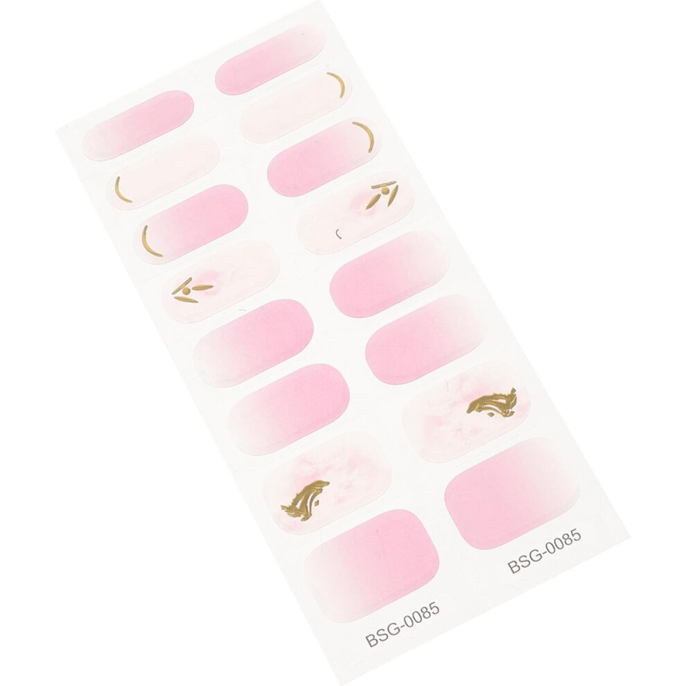 Hkhbjs 1Set Semi Cured Gel Nail Stickers Self-Adhesive Nail Decorative Stickers