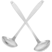 Küchen-Kochlöffel-Set, Suppenkelle, Edelstahl, langer Griff, Sieblöffel, Servierlöffel für Suppen, Haushaltsgebrauch