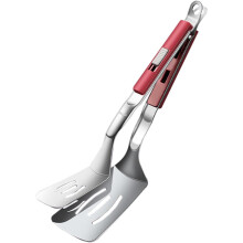 Küchenspatel aus Edelstahl mit verbessertem Verriegelungsmechanismus und Bratfunktion, Silber