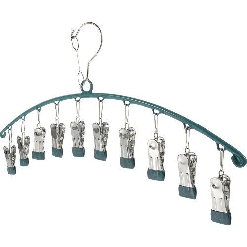 Rust Resistant Prevents Clothes from Blowing Sock Drying Rack with 10 Clips