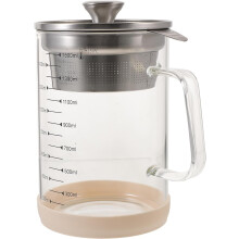 1500 ml Teefilterkanne aus Edelstahl und Glas mit feinem Teesieb