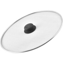 Paraspruzzi in acciaio inox per padella con manico isolato.