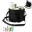 (Black) Bottle Carrier Bag Four Bottle Capacity Front Pocket Adjustable Shoulder Strap 1