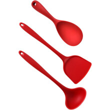 3-teiliges Küchenhelfer-Set aus Silikon mit glatten, abgerundeten Kanten und Aufhängelöchern