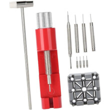 11pcs Relógio Banda Link Pin Remover Ajustável Relógio Cintura Remover Kit Ferramenta Punch e Martelo
