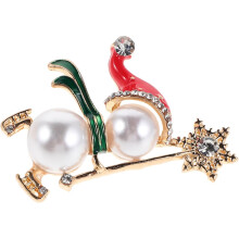 Weihnachts-Schneemann-Brosche, Anstecknadel, Emaille, niedliche Brosche, origineller Schmuck, Strass-Schneemann-Anstecknadel