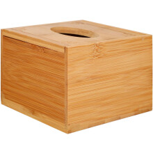 Quadratische Taschentuchbox aus Bambus und Holz – Dekorativer Aufbewahrungsbehälter für Taschentücher und praktische Serviettenbox