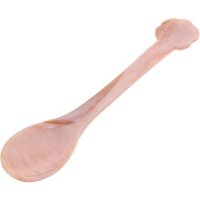 Muschelförmiger Kaffeelöffel, Stopfer, polierter Griff, griffig, hell, rund, zart, schön, praktisch