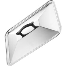 Edelstahl-Topfschutzdeckel, Spritzschutz, silberfarben, elegante Textur, schlicht