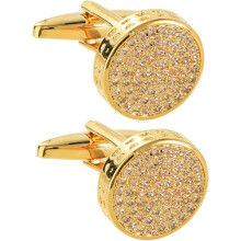 Elegante Manschettenknöpfe für Herren mit goldenen Strassknöpfen für Hemden mit Umschlagmanschetten und formelle Geschäftsanlässe