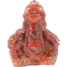 Kristall-Drachenschildkröte Feng-Shui-Ornament, natürliche rote Kristallskulptur mit künstlerischem Charme