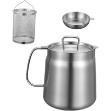 Pot Ă filtre Ă huile en acier inoxydable pour graisse de cuisson