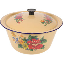 Pot de guisado de esmalte com tampa Resistência à alta temperatura e design ergonômico Pot de sopa de cozinha multi-uso