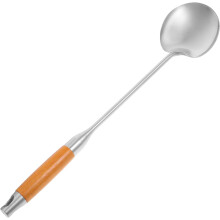 Wokwender aus Edelstahl mit Holzgriff, nahtloser Kochlöffel