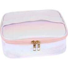 Farbenfrohe PVC-Reisekulturtasche für Damen, Kosmetik-Organizer-Etui mit großem Fassungsvermögen