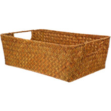 Cesta de pan de mimbre rectangular multifuncional y decorativa para el hogar.