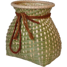 Cesta de bambú para flores, portátil, estilo campestre, ligera, multiusos, natural y rústica.