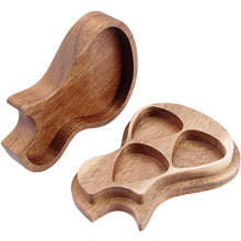 Oppbevaringsboks for gitarplekter i tre med glatt overflate og kreativt design