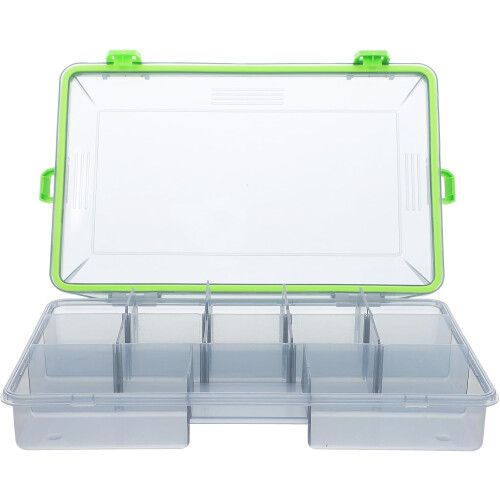 Multifunktionale, große Angelbox mit 13 Fächern und wasserdichter Köderbox aus Kunststoff