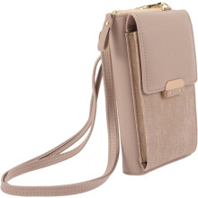 Damen-Umhängetasche aus PU-Leder, Einzelschultertasche, Pfirsichfarbe, kleines quadratisches Schloss