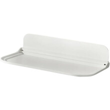 Hvit baderoms flytende hylle sammenleggbar veggmontert hylle PP-materiale moderne enkel design