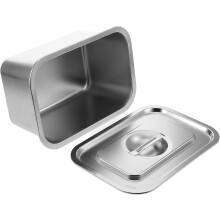 Seau à compost, bac de rangement de cuisine en acier inoxydable, forme rectangulaire élégante