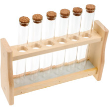 Rack do tubo de teste de madeira para o suporte do tubo do óleo essencial para laboratório doméstico e uso do aquário