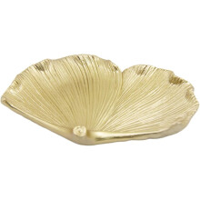 Schmucktablett in Ginkgoblattform, kreatives goldenes Blatt-Schreibtischregal
