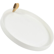 Opbergbord voor cosmetica en andere kleine spullen, bureau-organizer, rond, van PU-leer en ABS, draagbaar en praktisch.