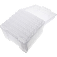 Kartenaufbewahrungsbox, Fotobox mit verstellbaren Trennwänden für Grußkarten, Postkarten und Scrapbooking-Zubehör