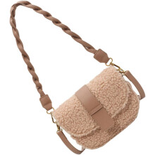 Damen Khaki Polyester Plüsch Umhängetasche mit Stauraum