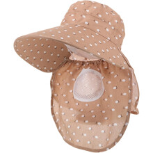 Gorro de protección solar de verano con capucha para el cuello, color gris, ideal para actividades al aire libre.