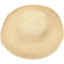Sombrero de playa de paja tejida para mujer, de ala ancha, con lazo decorativo de mariposa, ideal para la playa y el verano. Color beige.